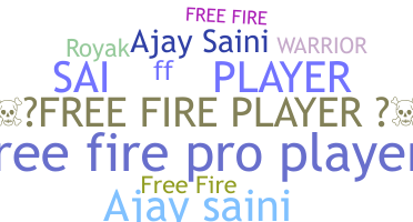 उपनाम - Freefireplayer