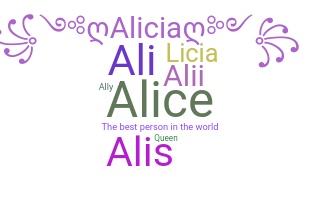उपनाम - Alicia