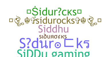 उपनाम - Sidurocks