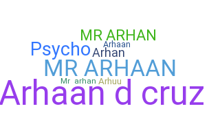 उपनाम - arhaan