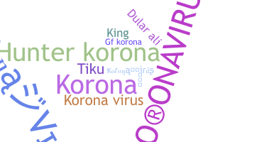 उपनाम - koronavirus