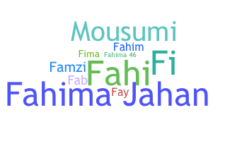 उपनाम - Fahima